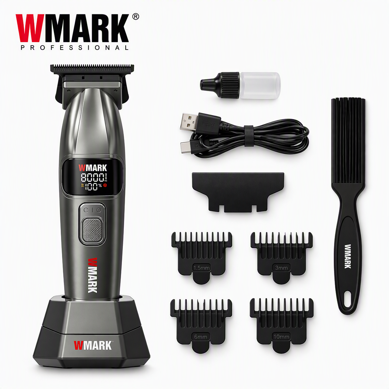 WMARK NG-8208 con quattro pettini guida, base e accessori