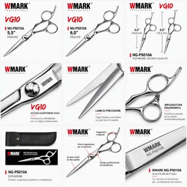 Forbici Professionali Capelli VG10 | WMARK NG-PS010A